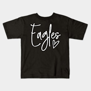 Eagles Heart School Sports Fan Team Spirit Kids T-Shirt